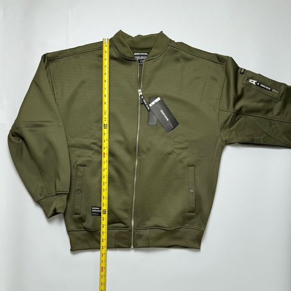 NWT Groove Rhyme| Fleece Bomber Jacket Unisex Style | Khaki | Size L - Picture 5 of 8